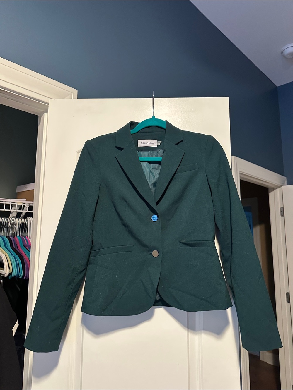 Calvin Klein Teal Green Women's Tailored Blazer